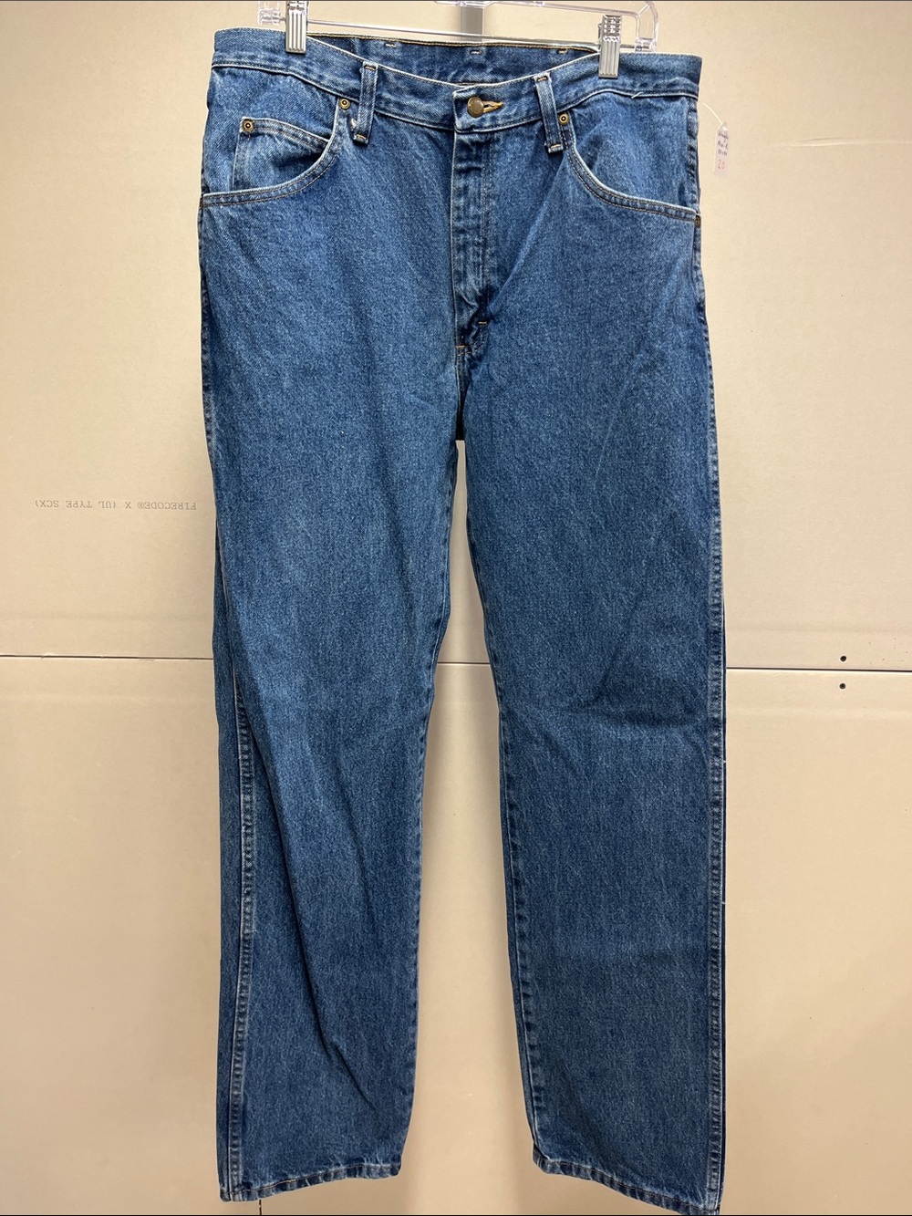 Wrangler Men's Straight Fit Blue Denim Jeans 35 x 34